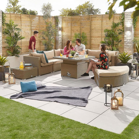 Deluxe Hampton 1B Corner Sofa Set with Rising Table