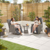 White Wash Rattan with Grey Cushions