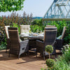 Brown Rattan with Beige Cushions