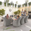 White Wash Rattan with Grey Cushions