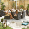 Brown Rattan with Beige Cushions