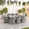 White Wash Rattan with Grey Cushions