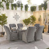 White Wash Rattan with Grey Cushions