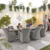 White Wash Rattan with Grey Cushions