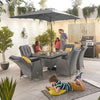 Slate Grey Rattan with Grey Cushions