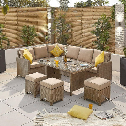 Ciara Left Hand Casual Dining Corner Sofa Set with Parasol Hole