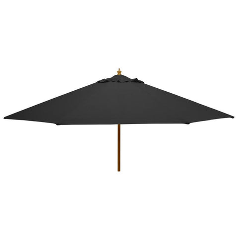 3m Round Wooden Garden Parasol - Pulley Operated