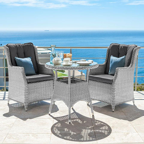 Heritage Thalia 2 Seat Rattan Bistro Set - 75cm Round Table