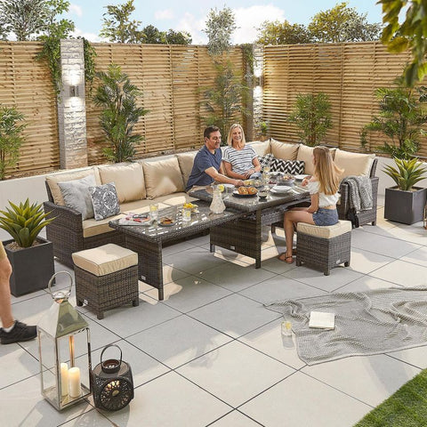 Extending Cambridge Right Hand Casual Dining Corner Sofa Set