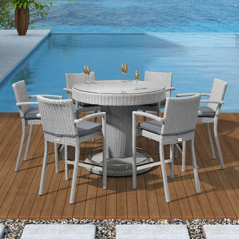 Nova - Heritage Henley 6 Seat Round Bar Set with Parasol Hole