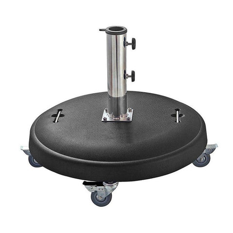 50kg Concrete Parasol Base with Wheels - Black