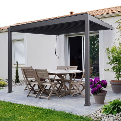 Titan 3.6m x 3m Rectangular Wall Mounted Aluminium Pergola