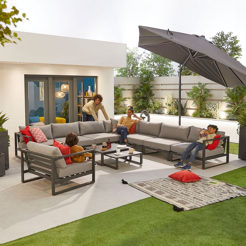 Alessandria 5A Aluminium Corner Sofa Set – GARDEN FURNITURE
