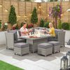 Ciara Right Hand Reclining Casual Dining Corner Sofa Set with Firepit Table