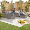 White Wash Rattan with Grey Cushions