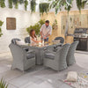 White Wash Rattan with Grey Cushions